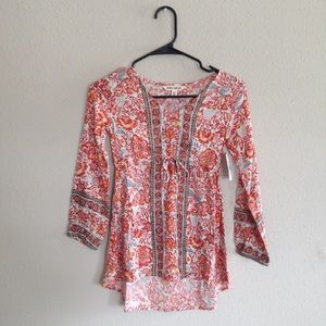 NWT Billabong XS Girls Boho Long Sleeve Dress